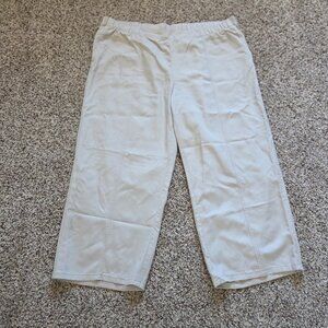 J Jill Pure Jill Pants Women's 2XL Crop Wide Leg Pull on Beige Elastic‎ Waist